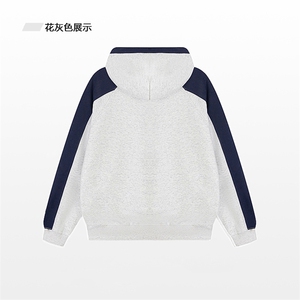 抖音得物供货 提供视频 秋冬重磅美式宽松接拼连帽卫衣3236图片