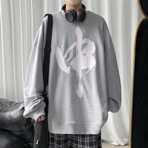 2021秋季新港风短句大码男印花圆领卫衣W5035-P40图片