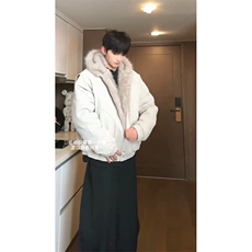 现货高品质美式高街冬季重磅硬挺短款座山雕毛领棉衣男女加厚外套，男装棉衣，电商A443