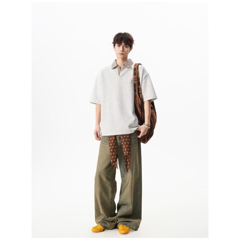 1506/QS2290/P35翻领短袖polo衫男潮牌夏季t恤韩版修身潮流上衣,男装T恤,星座1506