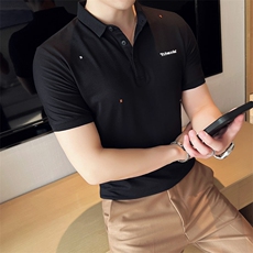 2024夏季新款英伦风高品质修身刺绣POLO衫冰丝短袖T恤男D257-p48，男装T恤，电商D303