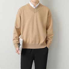 1506A/GM030/P50套头大码纯色男士V领打底针织1，男装T恤，星座1506A