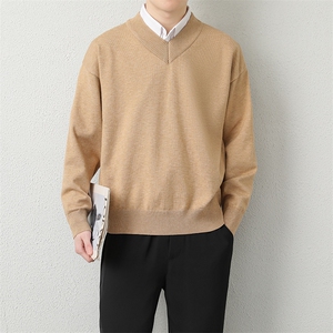 1506A/GM030/P50套头大码纯色男士V领打底针织1图片