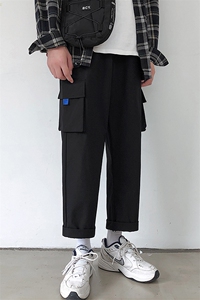 加绒港风2021九分裤男潮流宽松运动休闲工装裤 5106-P30加绒批35图片