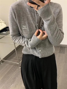 薄款衣服女圆领毛衣外套短款针织开衫长袖内搭打底衫图片