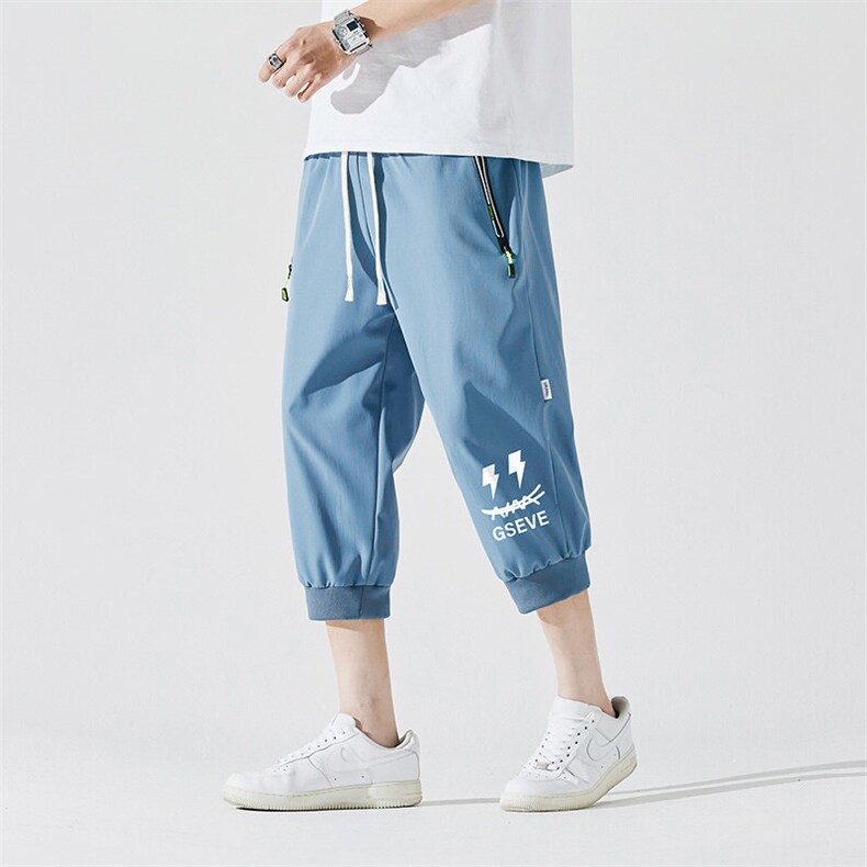 2025夏季新款男士七分裤时尚休闲马裤潮流男裤子KZ1072-P28图片