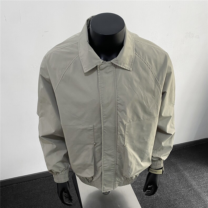 港风秋冬翻领插肩袖夹克痞帅百搭情侣外套J595002TP65，男装夹克，电商A247