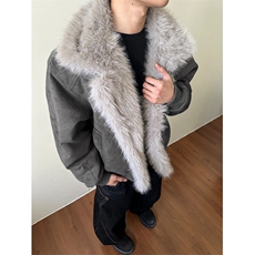 [网图]座山雕做旧麂皮加厚棉服毛领外套5D1198-TP105178，男装棉衣，电商A102
