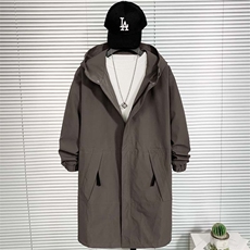 秋冬连帽时尚休闲宽松中长款风衣外套FY022-P115控158XZ402-2货足，男装风衣，星座402-2