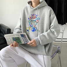 L2613P48延续潮流元素潮趣文字字母印花常规款连帽卫衣男，男装卫衣，星座510A-1