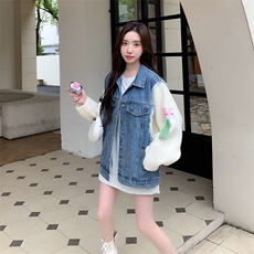春现减龄小众设计牛仔拼接外套B190-2312-P120-K178，女装短外套，2B190