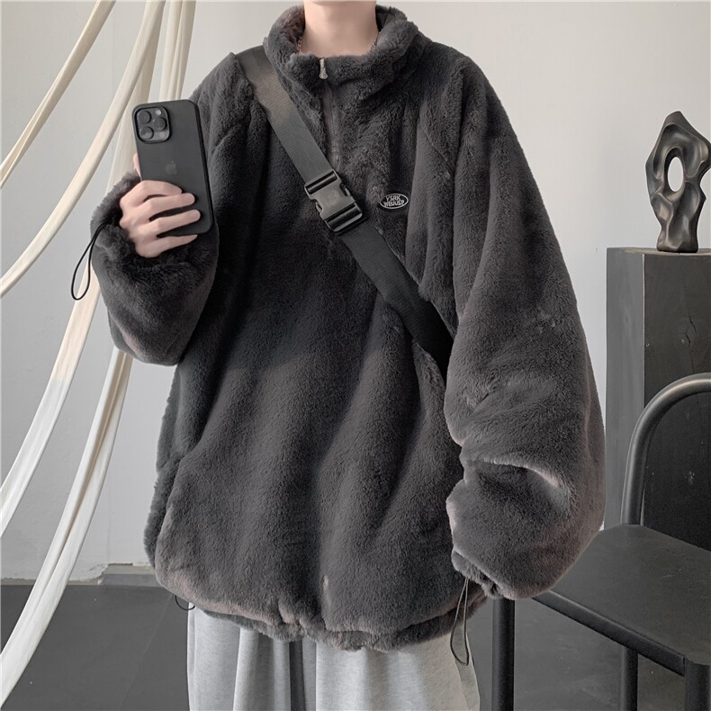 XZ222-1/MMYY1/P138/控158兔毛立领俩面穿加绒加厚棉衣外套,男装棉衣,星座809A(原222-1)