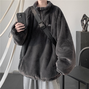 XZ222-1/MMYY1/P138/控158 兔毛立领俩面穿加绒加厚棉衣外套图片