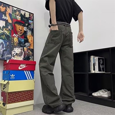 休闲裤男士韩版潮流高街帅气直筒百搭2025夏季ins长裤K6371-P55，男装休闲裤，星座412-3