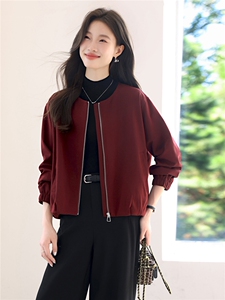卫衣外套女2025新款秋季薄款圆领短款拉链开衫小香风中年妈妈秋装图片