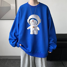 华夫格卫衣圆领卫衣男大码长袖t恤男外套HW76233-P30加绒款-P40，男装卫衣，电商A040