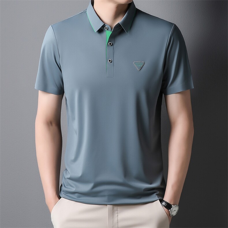 夏季男士高品质POLO衫2023新款休闲商务短袖T恤翻领纯色上衣P58，男装Polo衫，星座1105-3