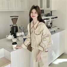 春装新款高级感穿搭小香风套装裤2C153-8953-P195K318，女装套装/套裙，2C153