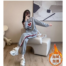 现货运动服套装女冬2025新款时尚洋气加绒加厚卫衣长裤两件套，男装休闲套装，星座1210-1