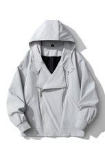 三种穿法白底双拉链大码M-5XL夹克男100%聚酯纤维JK77977P85控138，男装夹克，星座227-7