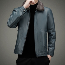 MJ7725冬季新款海宁真皮羽绒服男牛皮外套商务男装鹅绒内胆P835，男装羽绒服，电商B360A（原721A）