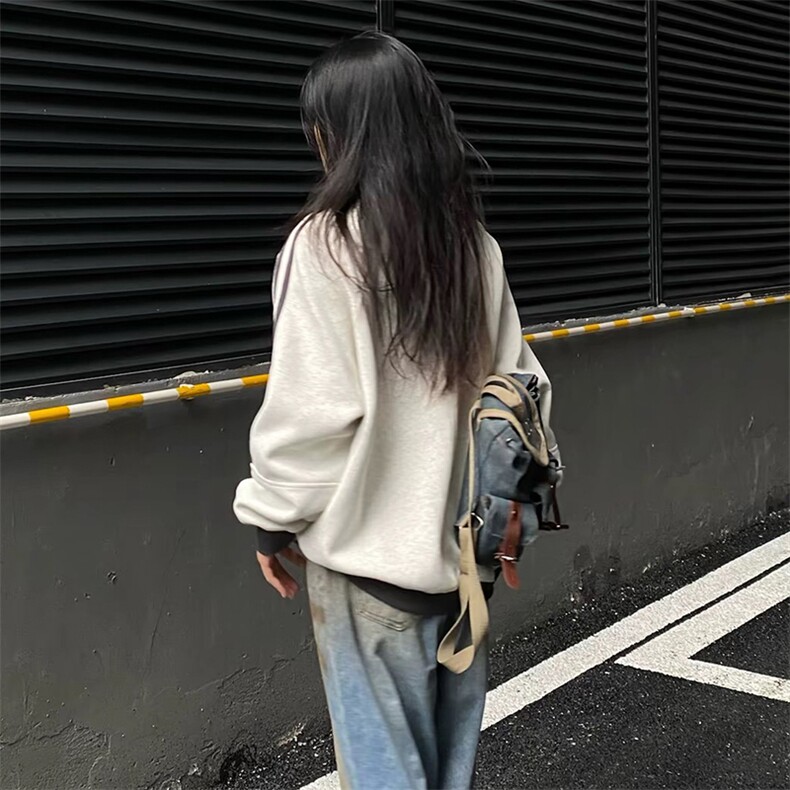 抖音得物高品质美式高街重磅结构设计拼接织带立领卫衣外套CM42,男装卫衣,电商A486