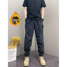 网图！秋季上新基础款休闲黑色长裤百搭-LK80173JR-特批45，男装休闲裤，电商A061