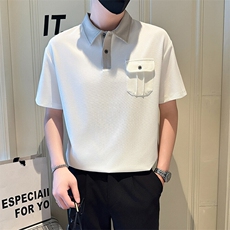 店主风社会小伙男士POLO衫新款异色翻领口袋款T恤301A-1/PL99/P55，男装T恤，星座301A-1