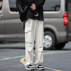 工装裤子男春季美式vibe高街直筒裤潮牌宽松阔腿休闲长裤KB826，男装休闲裤，星座1116A-1（原606A）