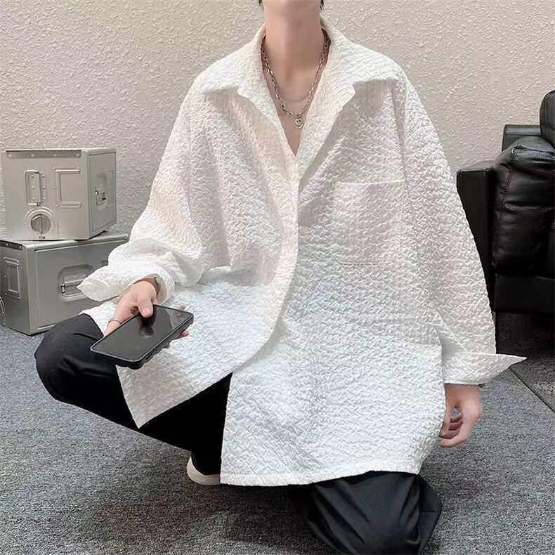 C70-P32高级感炸街衬衫男女款设计感小众ins痞帅,男装衬衫,电商B323A