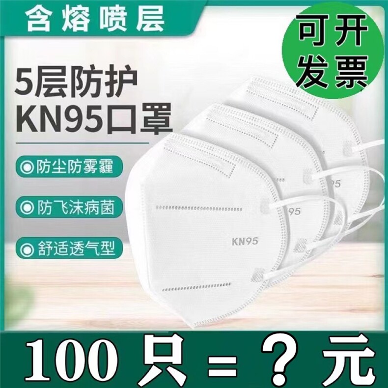 【24小时发货】国标KN95口罩！新批次独立包装带合格证，工厂直供一件代发！图片