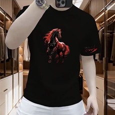 1506-1/TC42091/P32新款夏季t恤短袖男轻奢休闲时尚圆领痞帅男，男装T恤，星座1506-1