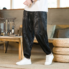 春季男士休闲宽松风长裤复古文艺潮牌束脚九分运动时尚裤男裤，男装休闲裤，电商A011（原4039）