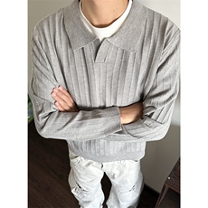 针织Polo衫男秋季英伦轻熟翻领纯色亲肤柔软打底毛衣男MY92，男装T恤，星座1116A（原606A-3）