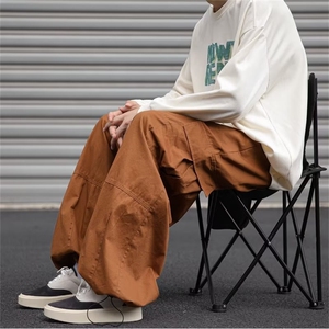 工装休闲裤男港风潮流大口袋2024秋冬季新款ins宽松长裤K4659-P43图片