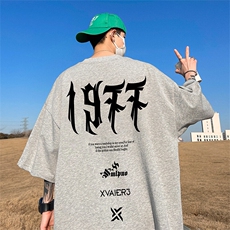 抖音得物二开现货220克夏装重磅美式高街宽松短袖t恤MT101，男装T恤，电商A486-1