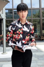 2021秋冬潮流个性花衬衫男长袖韩版休闲印花衬衣A470-CS109，男装衬衫，电商A207