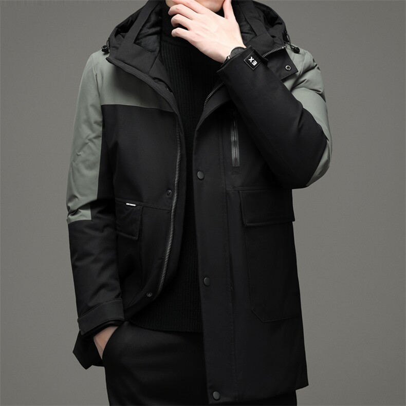 白鸭绒羽绒服男连帽中年男士休闲宽松爸爸冬装外套MYYL88286-P270图片