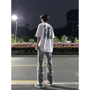B221 美式ins高街暗黑系小众拉链直筒牛仔裤 LK23073-P65 控88图片