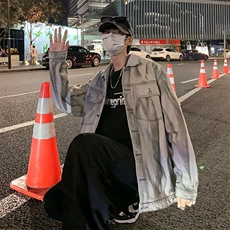 F680P68复古牛仔外套男款痞帅扎染男生牛仔衣高级感工装夹克2025，男装夹克，星座512-6