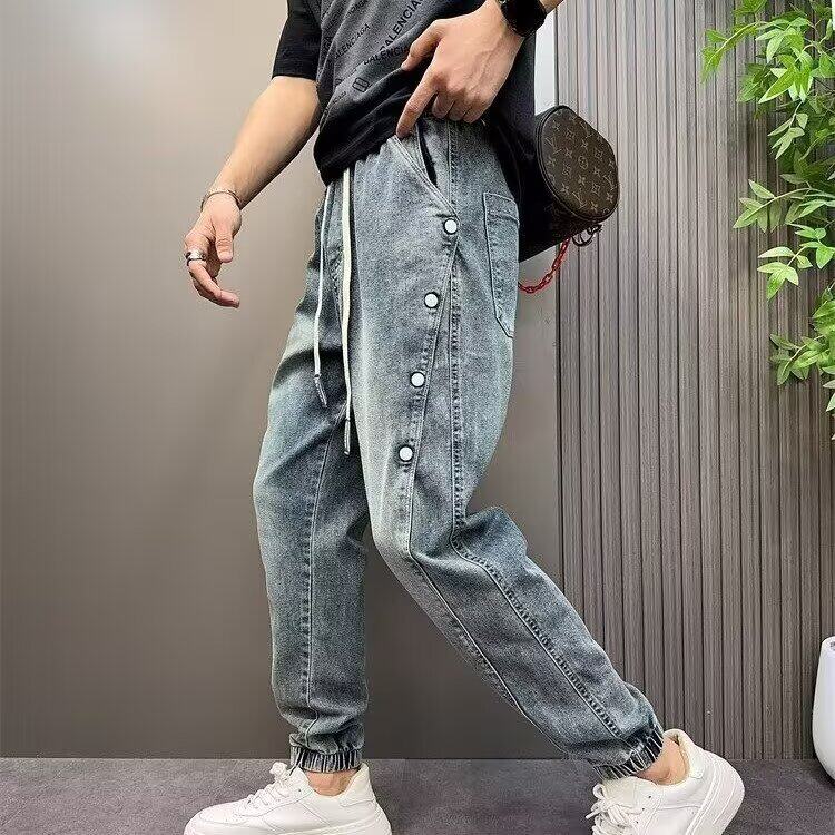 1506-1/KX251/P54个性字母牛仔裤嘻哈ins潮高街潮流痞帅长裤百搭,男装牛仔裤,星座1506-1