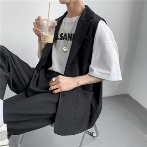 西装马甲外套男痞子帅气2021韩版夏季新款上衣百搭潮流W694-P45图片