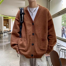 新款开衫长袖原宿风男潮流秋季休闲V领流行毛衣针织衫，男装针织衫/毛衣，星座410-6（原星座1304-1）