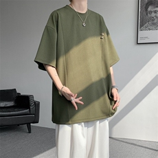 超大码金属标手工设计肌理感短袖T恤8XL-M垂感冰丝半袖DX1220/P38，男装T恤，电商B238