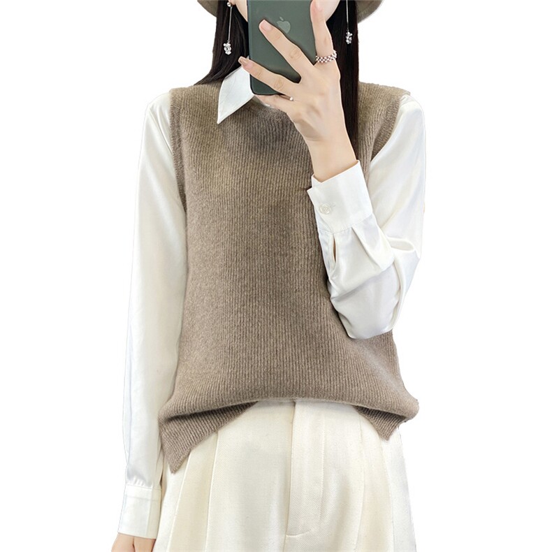 无袖背心裙内搭马甲针织打底衫女秋冬2024新款,女装马甲,羿纯羊绒