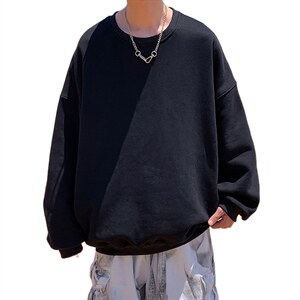 港风模特 10色圆领套头卫衣男时尚外套情侣款 WY98 P25控38图片