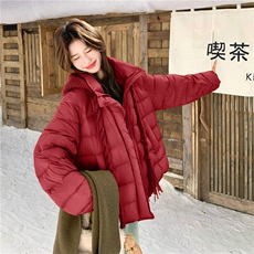韩版针织帽90绒白鸭绒羽绒服女冬季2025新款短款减龄巨好看，女装羽绒服，2D076