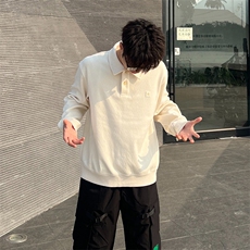 抖音得物高品质二开26春装美式高街结构设计POLO翻领卫衣外套W77，男装Polo衫，电商A486