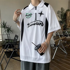 翻领短袖T恤男简约百搭休闲打底五分袖POLO衫A13P32，男装Polo衫，星座1116-2