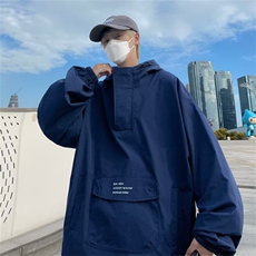 新款工装外套男秋季ins潮牌痞帅美式复古连帽冲锋衣夹克WT66-p55，男装夹克，星座1008-1